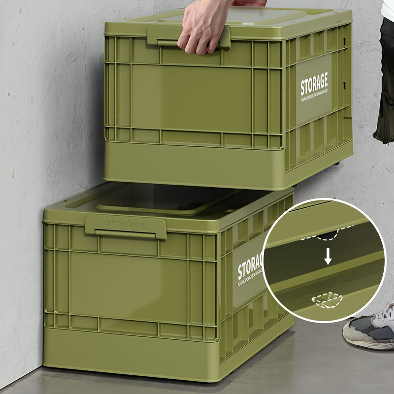 Industrial Style Foldable Storage Box, Outdoor Camping & Car Trunk Organizer, Collapsible Household File Storage Bin for Daily Use & Christmas Gift