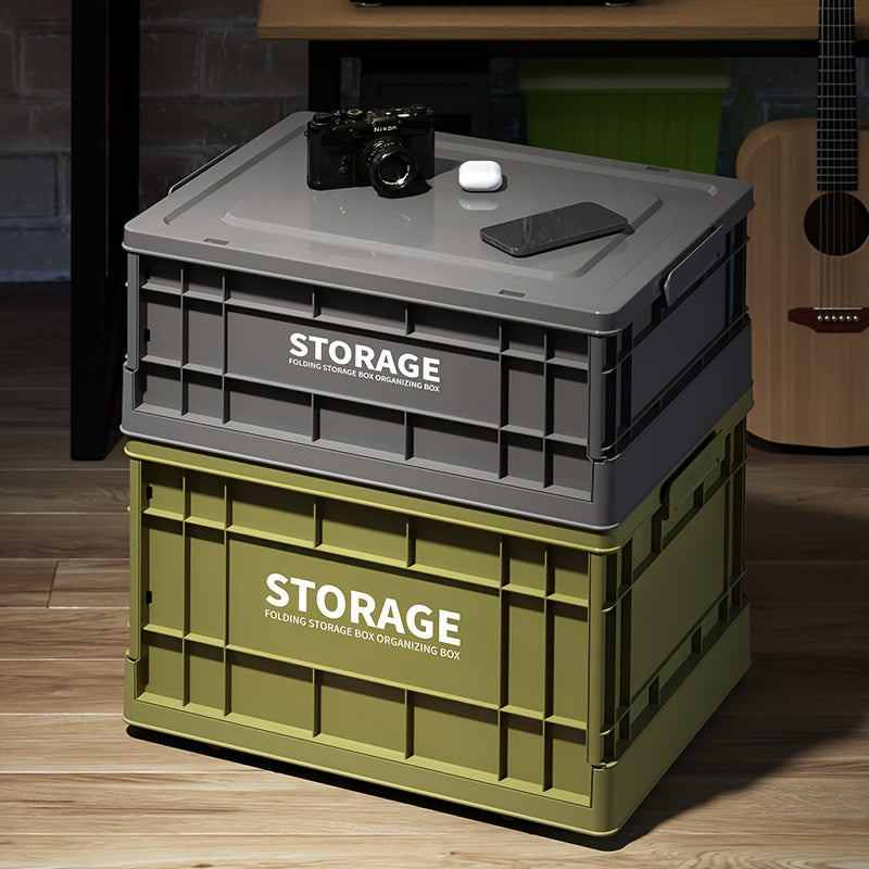 Industrial Style Foldable Storage Box, Outdoor Camping & Car Trunk Organizer, Collapsible Household File Storage Bin for Daily Use & Christmas Gift