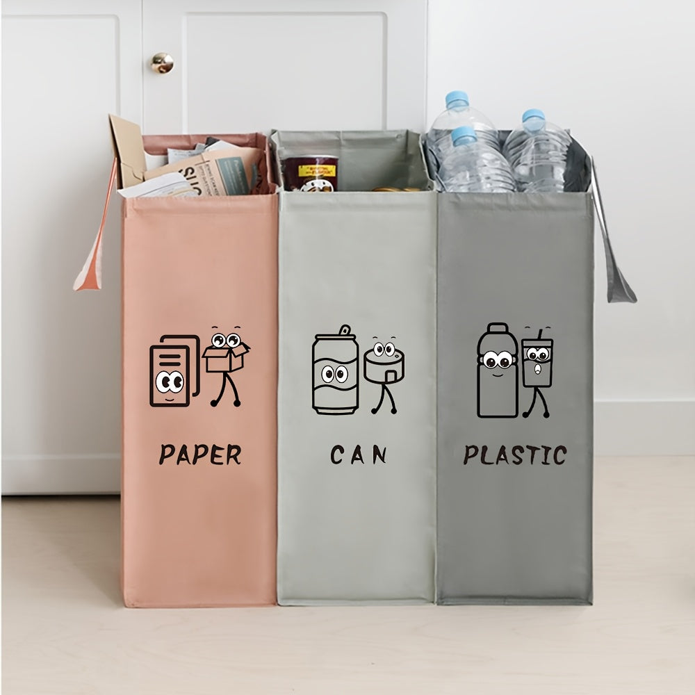27.74/41.74 Gal Heavy-Duty Folding Trash Can, Extra Large Open-Top Waste Bin with Reinforced Handles & Bottom Support Panel