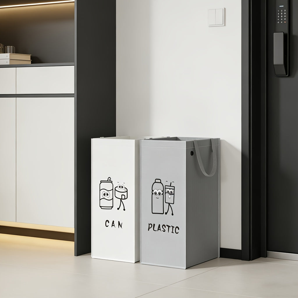 27.74/41.74 Gal Heavy-Duty Folding Trash Can, Extra Large Open-Top Waste Bin with Reinforced Handles & Bottom Support Panel