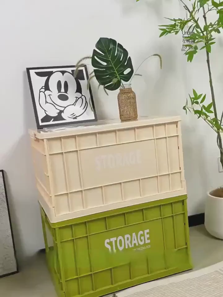 Industrial Style Foldable Storage Box, Outdoor Camping & Car Trunk Organizer, Collapsible Household File Storage Bin for Daily Use & Christmas Gift